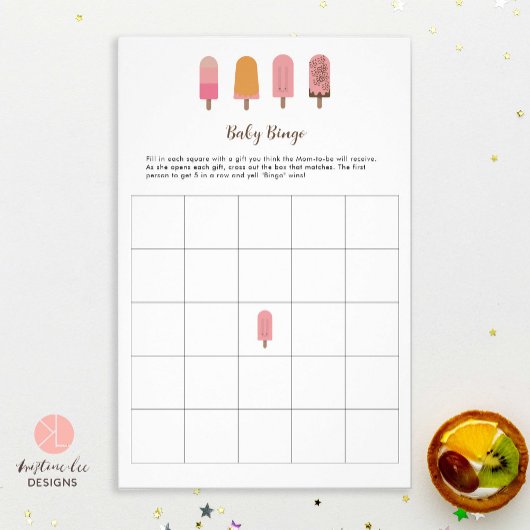 Klaar om te Poppen Baby shower Bingo Activity Game Flyer