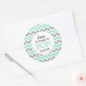 Klaar om te Poppen Baby shower Favor mint glitter Ronde Sticker (Envelop)
