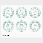 Klaar om te Poppen Baby shower Favor mint glitter Ronde Sticker (Vel)