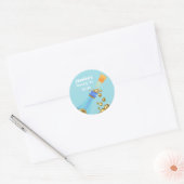 Klaar om te Poppen Champagne Baby Blue Shower Favo Ronde Sticker (Envelop)