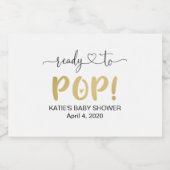 Klaar om te Poppen Gouden Mini Mousserende Wijnfle Sparkling Wijnetiket (Enkel label)