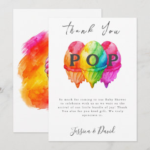 Klaar om te Poppen Ice Cream Gradient Pink Baby sh Bedankkaart