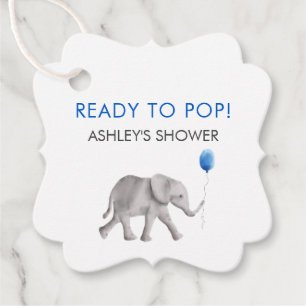 Klaar om te Poppen Labels, Olifant Baby shower Lab Bedankjes Labels