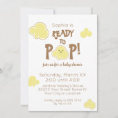Klaar om te Poppen Schattige Popcorn Baby shower Kaart (Voorkant)