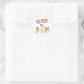 Klaar om te Poppen Schattigee Popcorn Kernel Ronde Sticker (Tas)