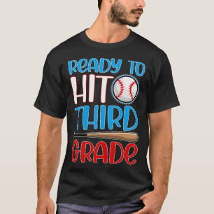 Klaar om te slaan 3e klas honkbal terug naar schoo t-shirt