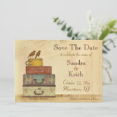 Klaar om te vliegen Liefdesvogels Bewaar de datum  Save The Date (Staand voorkant)