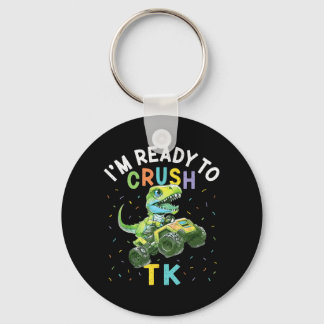 Klaar om terug naar school te gaan met dinosaurus sleutelhanger