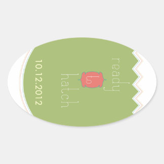 "Klaar om uit te broeden" Baby showers ovale stick Ovale Sticker