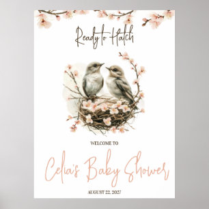 Klaar om uit te komen! Schattigee vogels Baby show Poster
