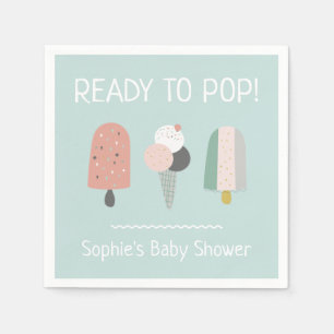 Klaar om zomer-babyshower servetten mintgroen te p