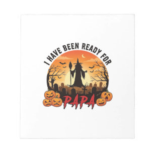 Klaar Papa Halloween Heks Pompoenen Graf Notitieblok