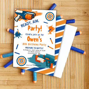 Klaar, Richt, Feest! Dart Nerf Gun Thema Verjaar Kaart