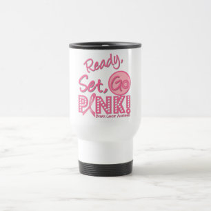 Klaar, set, GA PINK Breast Cancer Travel Mug Reisbeker