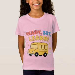 Klaar, Set, Leer Schattige Schoolbus Terug naar Sc T-shirt