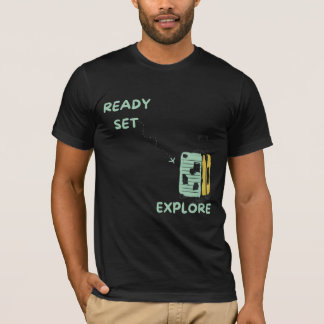 Klaar Set Ontdek met Travel koffer ontwerp T-shirt