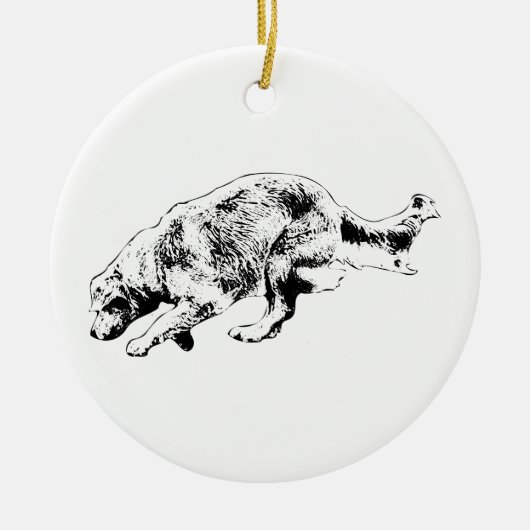 Klaar-Set-Vreugde Gouden Aandenken Keramisch Ornament (Voorkant)