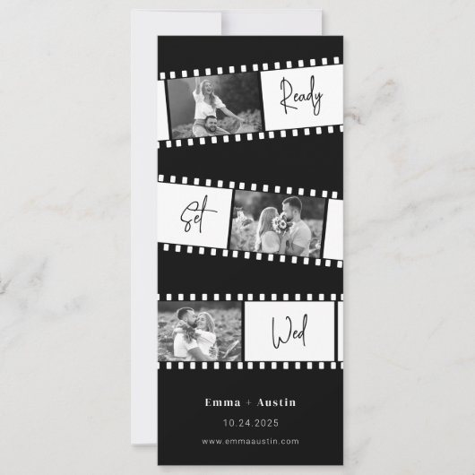 Klaar Set Wed Fotofilm De datum opslaan Kaart (Voorkant)