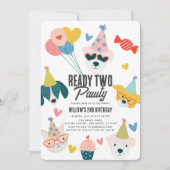Klaar Twee Pawty Honden & Kattenballonnen 2e verja Kaart (Voorkant)