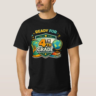 Klaar voor 4e klas moderne rugzak terug naar schoo t-shirt