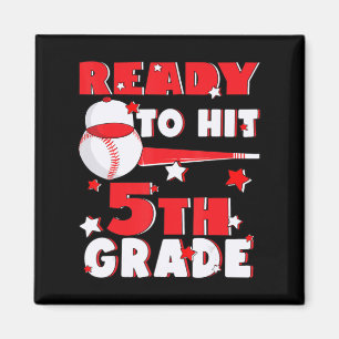 Klaar voor 5e graad Baseball Kind Terug Magneet