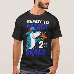 Klaar voor aanval 2e klas koele haai terug naar sc t-shirt