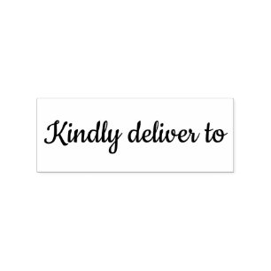 Klaar voor aflevering op kalligrafirubberstempel 	rubberstempel