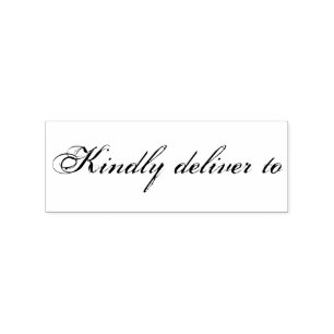 Klaar voor aflevering op kalligrafirubberstempel rubberstempel