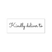Klaar voor aflevering op kalligrafirubberstempel 	rubberstempel (Gestempeld)