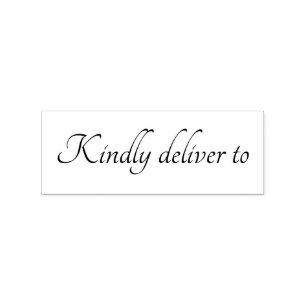 Klaar voor aflevering op kalligrafirubberstempel rubberstempel
