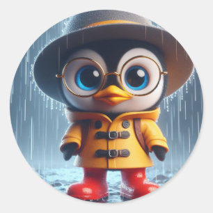 Klaar voor alles Pinguïn Ronde Sticker