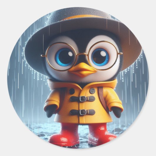 Klaar voor alles Pinguïn Ronde Sticker (Voorkant)