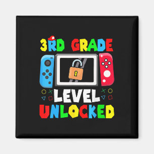 Klaar voor de 3e klas gamer eerste schooldag jonge magneet