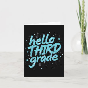 Klaar voor de derde klas terug naar school outfit kaart