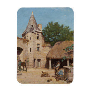 Klaar voor de jacht (middeleeuwse scène) magneet