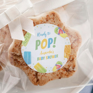 Klaar voor de Pop Baby shower Popsicle Summer Part Ronde Sticker