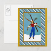 Klaar voor de skipistes feestdagenkaart (Voorkant / Achterkant)