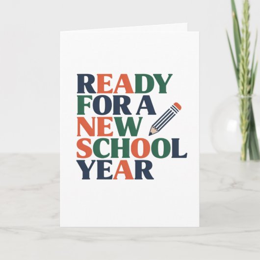 Klaar voor een Nieuw Schooljaar Kaart (Voorkant)