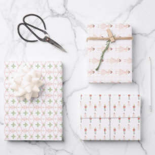 Klaar voor een Roze Kerstmis Notenkraker voor Meis Inpakpapier Vel
