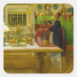Klaar voor een spel, 1901 van Carl Larsson Vierkante Sticker