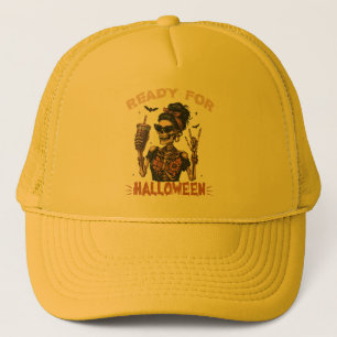 Klaar voor Halloween Griezelige Koffie Schedel & V Trucker Pet