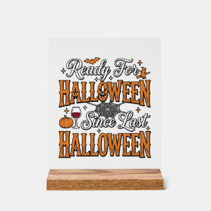 Klaar voor Halloween Vintage Gravure Shirt Ontwerp Acryl Bord