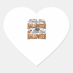 Klaar voor Halloween Vintage Gravure Shirt Ontwerp Hart Sticker