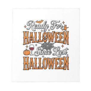 Klaar voor Halloween Vintage Gravure Shirt Ontwerp Notitieblok