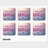 Klaar voor het weekend vierkante sticker (Vel)