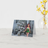 Klaar voor Kerstmis. Kaart voor Kerstmis (Gele Bloem)