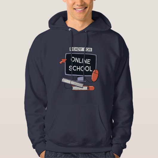 Klaar voor online school hoodie (Voorkant)