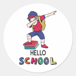 Klaar voor online school ronde sticker