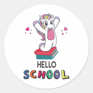 Klaar voor online school ronde sticker