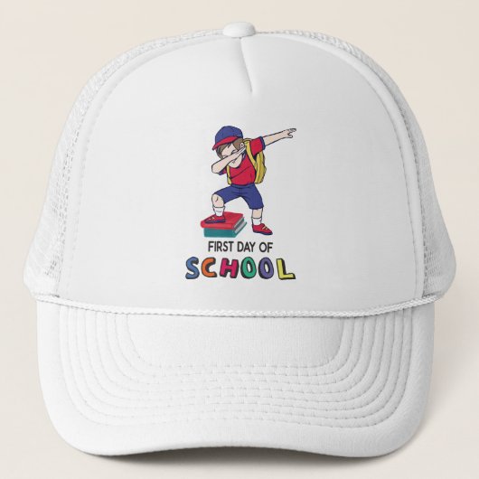 Klaar voor online school trucker pet (Voorkant)